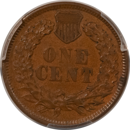 Indian 1865 INDIAN CENT, FANCY 5 – PCGS AU-55 BN