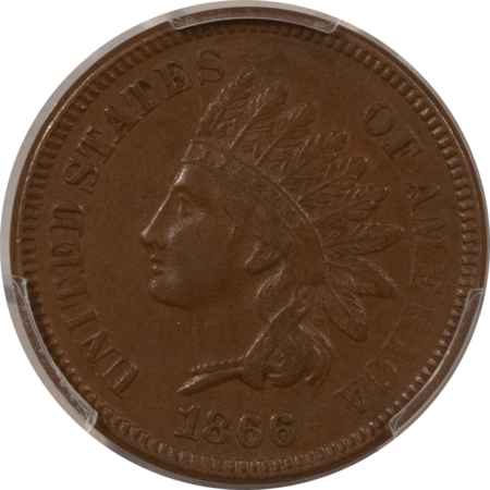 Indian 1866 INDIAN CENT – PCGS AU-53 BN