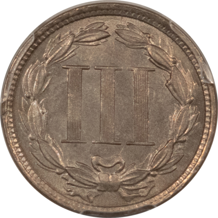 New Certified Coins 1866 THREE CENT NICKEL – PCGS MS-62