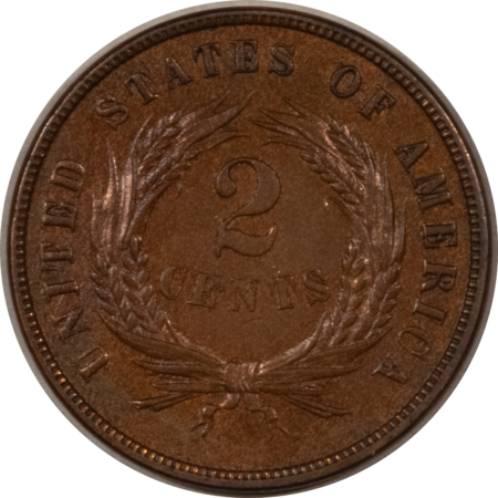 New Store Items 1869 TWO CENT PIECE – UNCIRCULATED, WITH PCGS MS64 BN TAG.
