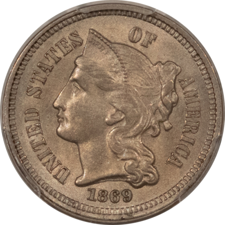 New Certified Coins 1869 THREE CENT NICKEL – PCGS MS-62