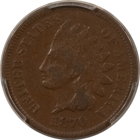 Indian 1870 INDIAN CENT – PCGS F-15 BN