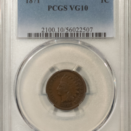 Indian 1871 INDIAN CENT – PCGS VG-10 BN