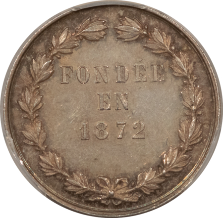 Exonumia FRANCE JETON 1872 VERSAILLES UNION OF COMMERCE & INDUSTRY, SILVER, PCGS MS-62