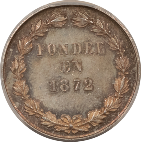 Exonumia FRANCE JETON 1872 VERSAILLES UNION INDUSTRIAL COMMERCE, 26mm SILVER, PCGS MS-63