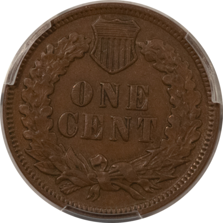 Indian 1873 INDIAN CENT, OPEN 3 – PCGS AU-55 BN