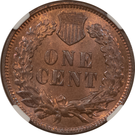 Indian 1874 INDIAN CENT – NGC MS-66+ RB, POPULATION 1 AT EITHER SERVICE! WOW!
