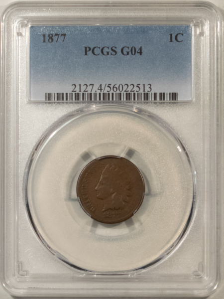 Indian 1877 INDIAN CENT – PCGS G-4 BN