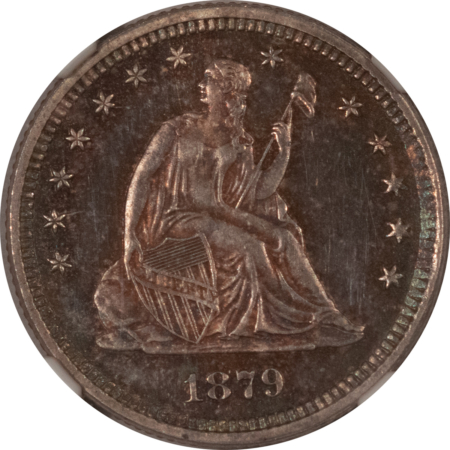 Liberty Seated Quarters 1879 SEATED LIBERTY QUARTER – NGC MS-63, PRETTY & SCARCE, MINTAGE 13,600!