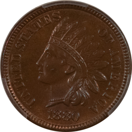 Indian 1880 INDIAN CENT, PCGS MS-63 BN, VERY CHOICE W/ GLOSSY LUSTER!