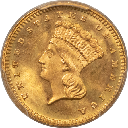 $1 1880 $1 GOLD DOLLAR – PCGS MS-65+, MINTAGE 1600! A FRESH GEM!