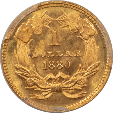$1 1880 $1 GOLD DOLLAR – PCGS MS-65+, MINTAGE 1600! A FRESH GEM!