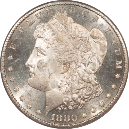 Dollars 1880-S $1 MORGAN DOLLAR – PCGS MS-64 DMPL, OLD GREEN HOLDER, GREAT LOOK!