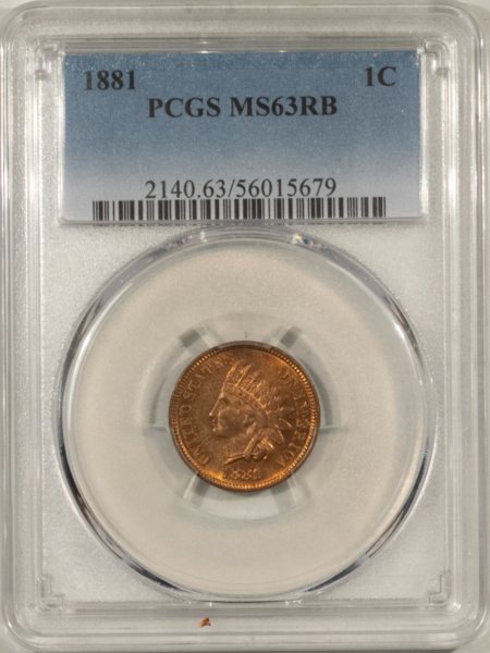 Indian 1881 INDIAN CENT – PCGS MS-63 RB, VERY CHOICE & LOOKS MS-64+!