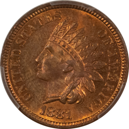 Indian 1881 INDIAN CENT – PCGS MS-63 RB, VERY CHOICE & LOOKS MS-64+!