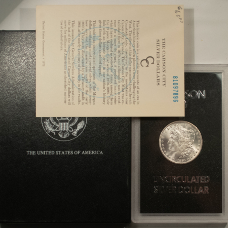 Morgan Dollars 1881-CC $1 MORGAN DOLLAR GSA – VERY CHOICE+ WITH BOX AND CARD! CARSON CITY!