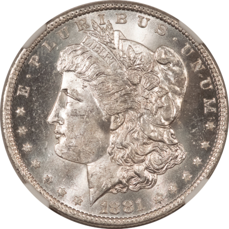 Dollars 1881-O $1 MORGAN DOLLAR – NGC MS-61 WHITE, DEEP MIRROR PROOFLIKE ON THE REVERSE