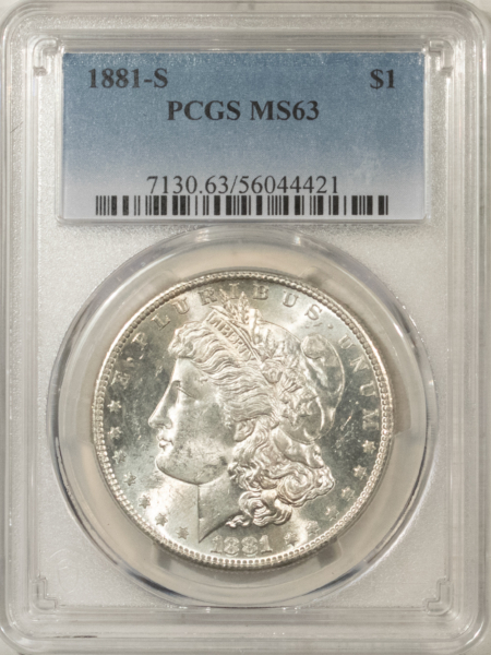 Dollars 1881-S $1 MORGAN DOLLAR – PCGS MS-63