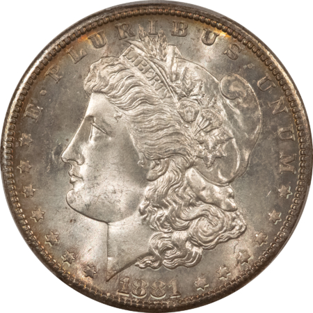 Morgan Dollars 1881-S $1 MORGAN DOLLAR – PCGS MS-65, PRETTY! CLEAN CHEEK & PREMIUM QUALITY!