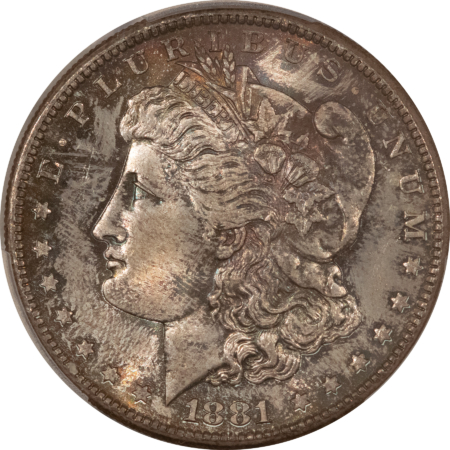 Morgan Dollars 1881-S $1 MORGAN DOLLAR – PCGS MS-65, ORIGINAL TONED, PRETTY GEM!