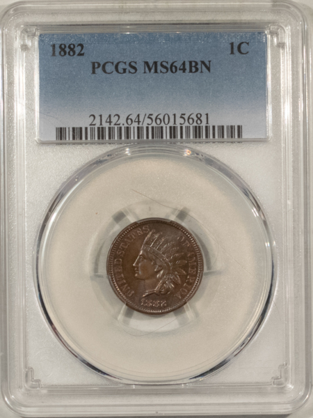 Indian 1882 INDIAN CENT – PCGS MS-64 BN; LUSTROUS & VIRTUALLY GEM QUALITY!