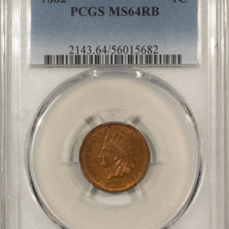 Indian 1882 INDIAN CENT – PCGS MS-64 RB, FRESH & ATTRACTIVE!