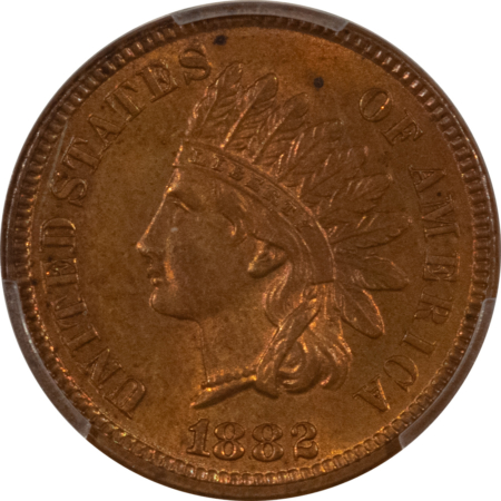Indian 1882 INDIAN CENT – PCGS MS-64 RB, FRESH & ATTRACTIVE!