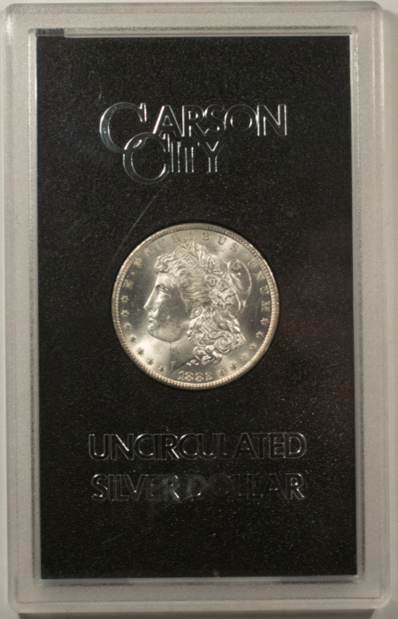 Morgan Dollars 1882-CC $1 MORGAN DOLLAR GSA – VERY CHOICE WITH BOX AND CARD! CARSON CITY!