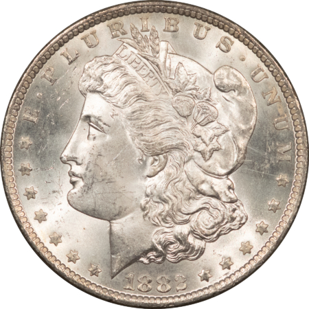 Dollars 1882-CC $1 MORGAN DOLLAR GSA – NGC MS-64 BLAST WHITE, PQ, CARSON CITY, BOX/CARD!