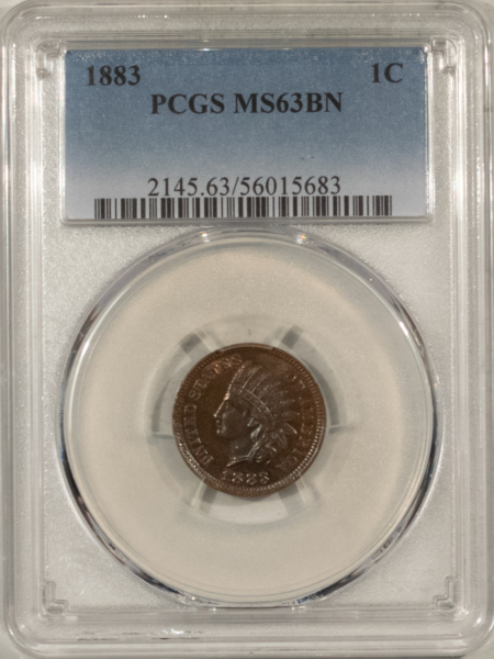 Indian 1883 INDIAN CENT – PCGS MS-63 BN, VERY CHOICE & LOOKS MS-64+!