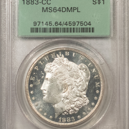 Morgan Dollars 1883-CC MORGAN DOLLAR PCGS MS-64 DMPL, BLACK/WHITE! DEEP MIRRORS! CARSON CITY!