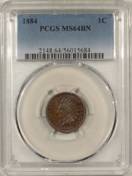 Indian 1884 INDIAN CENT – PCGS MS-64 BN, SURE LOOKS MS-65 TO US, PQ+!