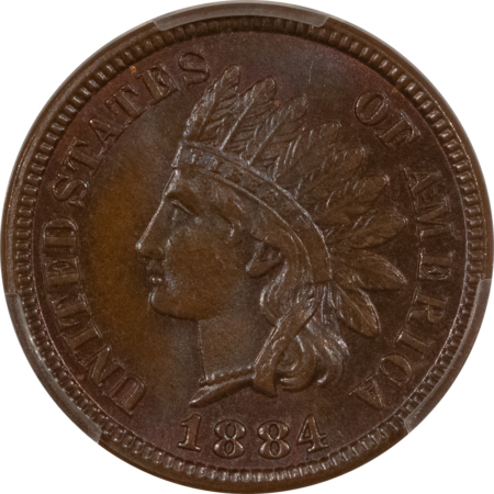 Indian 1884 INDIAN CENT – PCGS MS-64 BN, SURE LOOKS MS-65 TO US, PQ+!