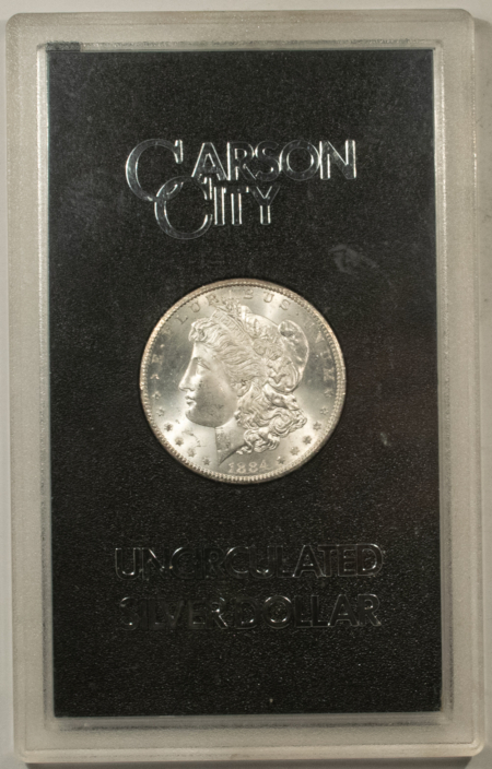 Morgan Dollars 1884-CC $1 MORGAN DOLLAR GSA – VERY CHOICE WITH BOX AND CARD! CARSON CITY!