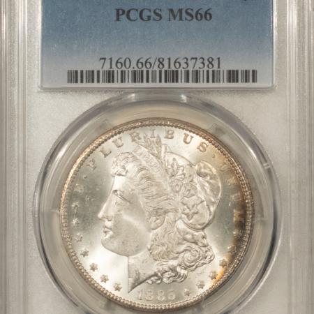 Dollars 1885-CC $1 MORGAN DOLLAR – PCGS MS-66, FRESH & PRETTY SUPERB CARSON CITY!
