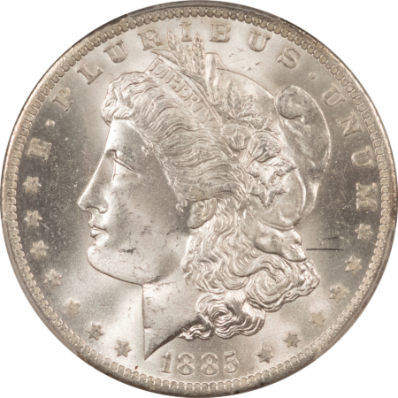Morgan Dollars 1885-O $1 MORGAN DOLLAR – PCGS MS-65, LUSTROUS WHITE GEM!