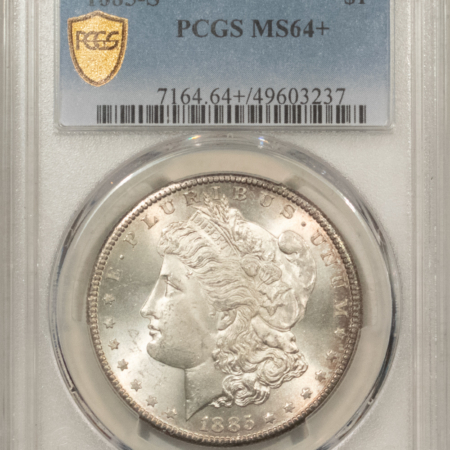 Morgan Dollars 1885-S $1 MORGAN DOLLAR – PCGS MS-64+, BLAST WHITE, LOOKS GEM!