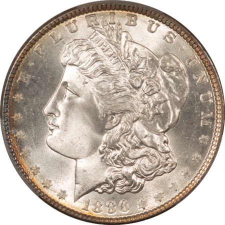 Dollars 1886 $1 MORGAN DOLLAR – PCGS MS-67+ CAC APPROVED! BLAZINGN WHITE & PQ!