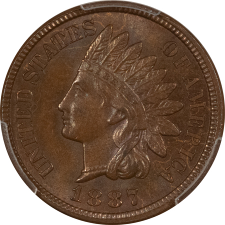 Indian 1887 INDIAN CENT – PCGS MS-63 BN; SPOT-FREE & GLOSSY WITH A GEM-LIKE GLOW, PQ!