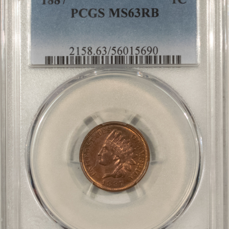 Indian 1887 INDIAN CENT – PCGS MS-63 RB; SPOT-FREE W/ GEMMY SURFACES; PQ!