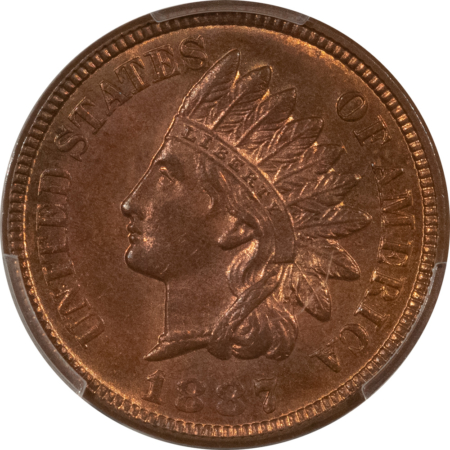Indian 1887 INDIAN CENT – PCGS MS-63 RB; SPOT-FREE W/ GEMMY SURFACES; PQ!