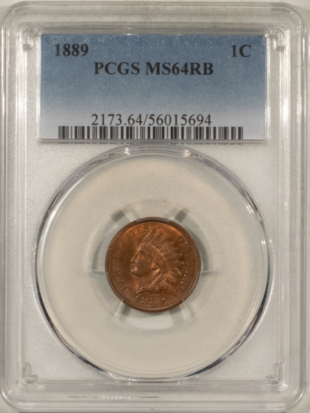 Indian 1889 INDIAN CENT – PCGS MS-64 RB, WHY NOT A 65 OR 65+?? PQ!!