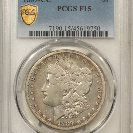Dollars 1889-CC $1 MORGAN DOLLAR – PCGS F-15, CARSON CITY! KEY-DATE!