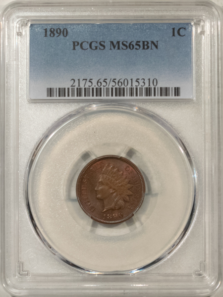 Indian 1890 INDIAN CENT – PCGS MS-65 BN, TOUGH IN GEM!