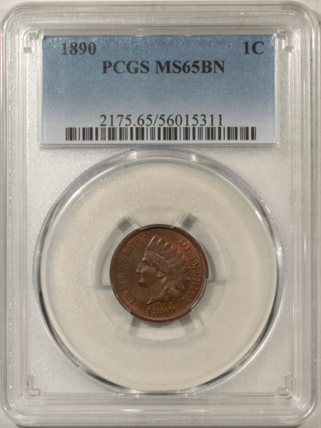 Indian 1890 INDIAN CENT – PCGS MS-65 BN, TOUGH IN GEM!