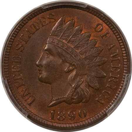Indian 1890 INDIAN CENT – PCGS MS-65 BN, TOUGH IN GEM!