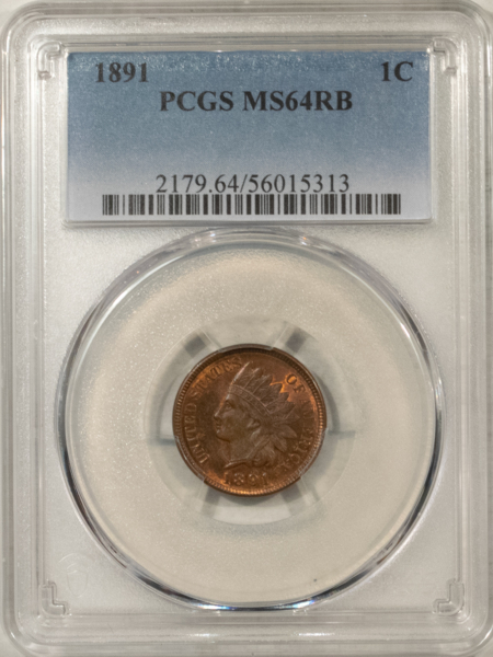 Indian 1891 INDIAN CENT – PCGS MS-64 RB