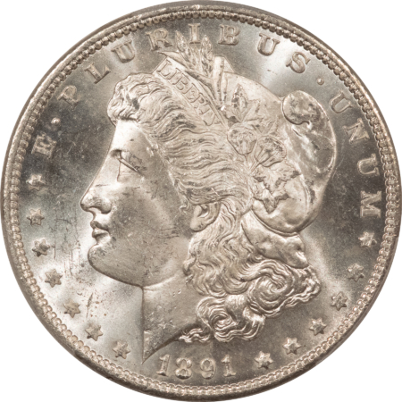 Morgan Dollars 1891-CC $1 MORGAN DOLLAR – PCGS MS-63, A BLAZER! CARSON CITY!