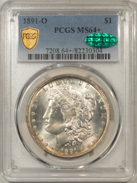 CAC Approved Coins 1891-O $1 MORGAN DOLLAR – PCGS MS-64+, SUPER LUSTER, PQ & CAC APPROVED!