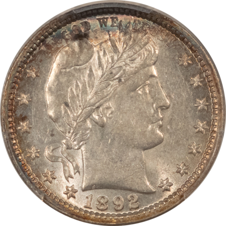 Barber Quarters 1892 BARBER QUARTER – PCGS AU-58, FLASHY
